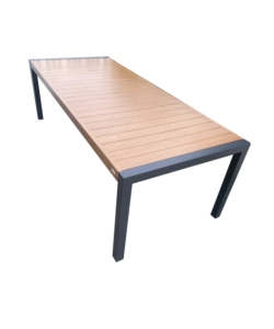 TAVOLO DA ESTERNO ESTENSIBILE "ALISSA" IN ALLUMINIO TEAK NATURALE 160/240X100X74 CM